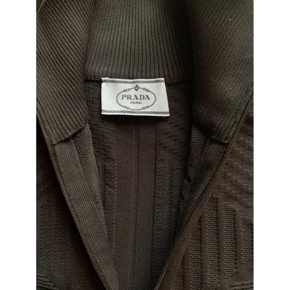 Prada Sleeveless Black Luxury Designer Bodysuit with Red Prada Line, Size EU 38 - Picture 4 of 16